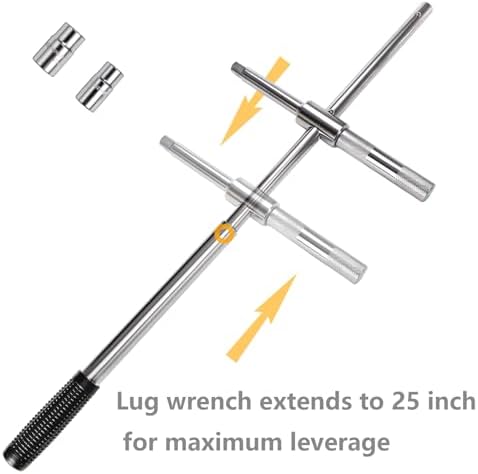 yarlung 25" Extended Lug Wrench, 4 Way Wheel Nut Wrench Set - Image 3