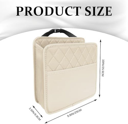 Car Seat Back Organizer, Leather Backseat Hanging Storage Bag, Car Large - Image 2