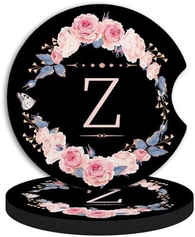 2pcs Letter Z Car Coasters, Absorbent Universal neoprener Cup Holder Coasters by Unknown