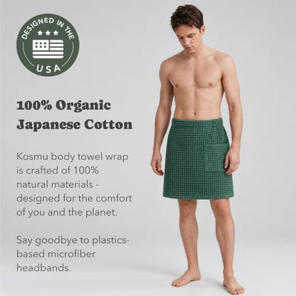 Luxury Organic Japanese Cotton Waffle Body Towel Wrap - Image 3