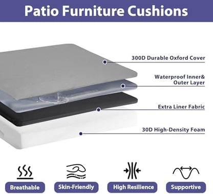 IPYNBAP Outdoor Chair Cushions Set of 4 -Waterproof Outdoor Seat Cushions - Image 2