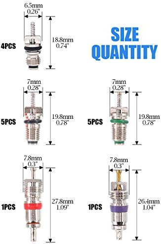 GLARKS 102Pcs Car Air Conditioner Valve Core Schrader Valve Cores Accessories - Image 3