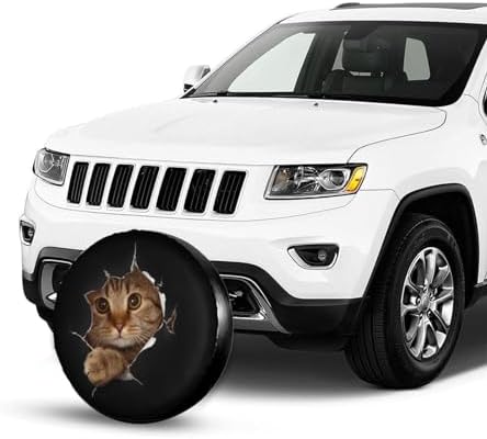 Funny Cat in Hole Spare Tire Cover Universal Tire Wheel Covers Waterproof - Image 4