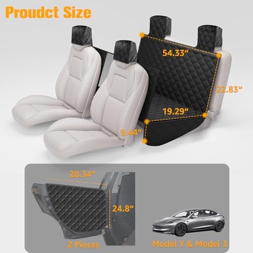 PETICON Dog Seat Cover for Tesla Model 3 & Y Back Seat + 2 Door Protectors - Image 5