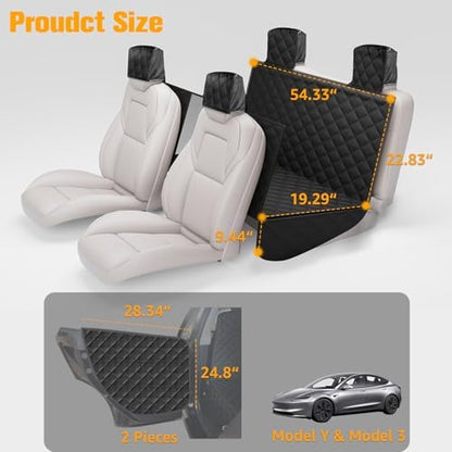 PETICON Dog Seat Cover for Tesla Model 3 & Y Back Seat + 2 Door Protectors - Image 5