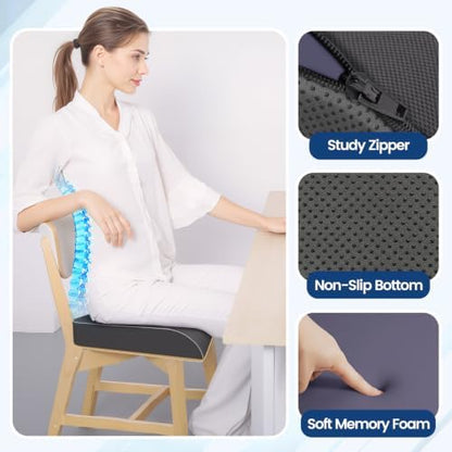 SweetSlubr Seat Cushion, Chair Pad, Memory Foam Tailbone Pain Relief - Image 3