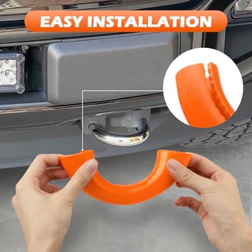 Tow Hooks Covers for F150 2004-2026/Bronco/Tundra Bright Orange - Image 4