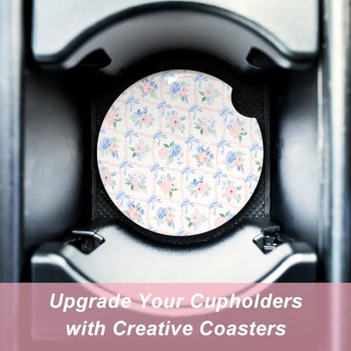 Car Coasters Set of 2, 2.6x2.6 Inch – Absorbent Cup Holder Coasters - Image 3