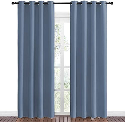 NICETOWN Stone Blue Room Darkening Curtain Panels 86" Length - Image 2