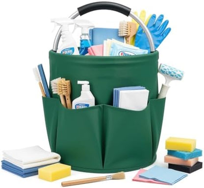 Portable Cleaning Caddy with Handle, Foldable Supply Organizer-dark green by Unknown