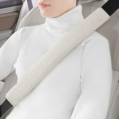 LACDL Extra Long Seatbelt Covers Super Soft Furry by LeadingAComfortableDrivingLife