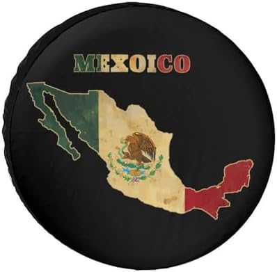 Vintage Michoacan Mexico Map Flag Tire Covers, Dust-Proof Weatherproof Wheel - Image 7