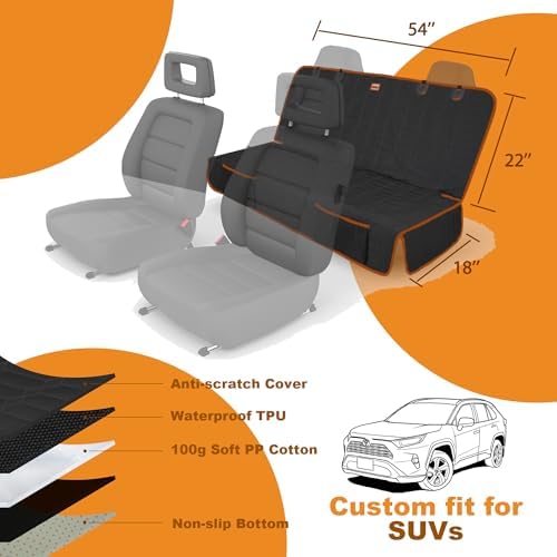 Reliadura Dog Seat Cover for Back Seat Waterproof Bench Seat Covers for SUV - Image 6
