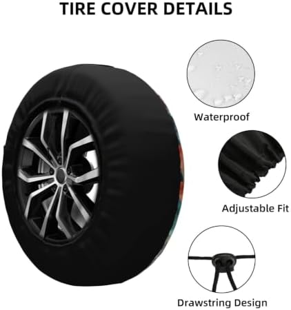 Black Cat Spare Tire Cover Waterproof Wheel Cover 14 Inch Universal Fit - Image 5
