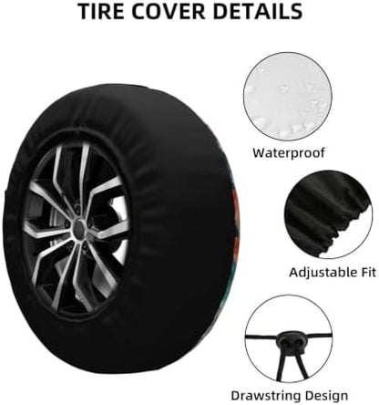 Black Cat Spare Tire Cover Waterproof Wheel Cover 14 Inch Universal Fit - Image 5