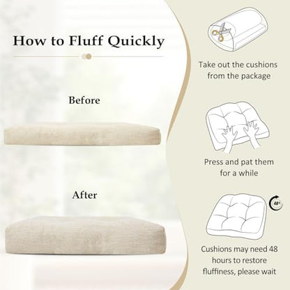 downluxe Chair Cushions for Dining Chairs 4 Pack, Tufted Indoor Chair Pads - Image 6