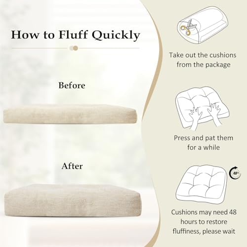 downluxe Chair Cushions for Dining Chairs 4 Pack, Tufted Indoor Chair Pads - Image 6