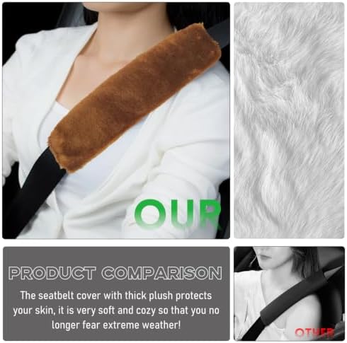 2 PCS Seat Belt Shoulder Pads, Soft Fluffy Plush Seat Belt Shoulder Strap Covers - Image 4
