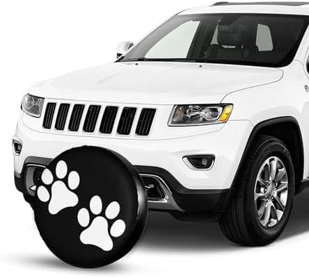 Two Paws Print Dog Pet Foot Mark Spare Tire Cover Universal Waterproof Tire - Image 4