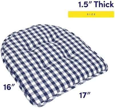 Sweet Home Collection Chair Cushion Memory Foam Pads Tufted Slip Non Skid - Image 2