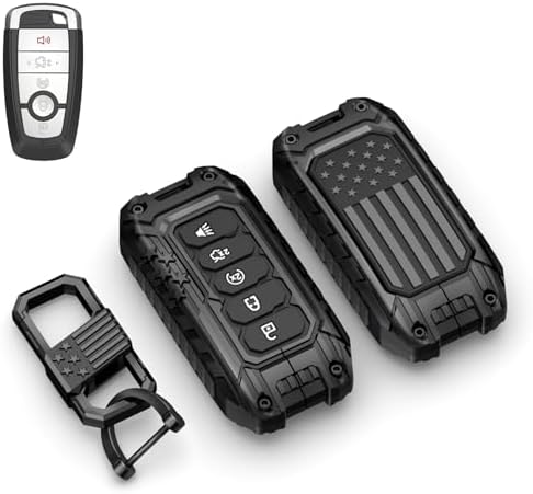 USA Flag-Inspired Heavy Duty Zinc Alloy Key Fob Cover, Accessories Compatible by Wenwubin