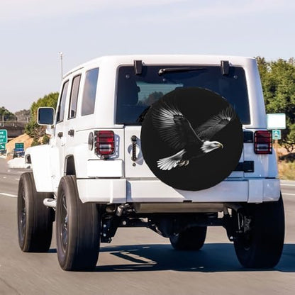Realistic Black Eagle Spare Tire Cover Dust-Proof Wheel Tire Cover Fit Trailer - Image 3