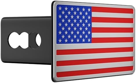 Heavy American Flag Metal Trailer Hitch Cover - Image 2