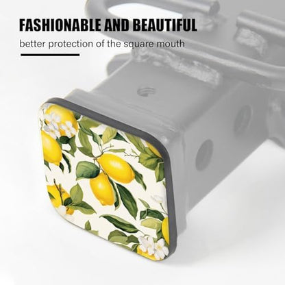 Hitch Cover Fits for 2-Inch Hitch, Lemons and White Flowers On Branches in - Image 4