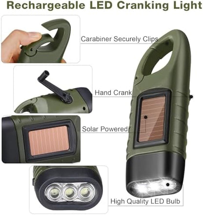 Mudder 4 Pack Hand Crank Solar Flashlight LED Emergency - Image 4