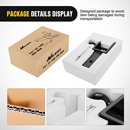 Nilight ATV UTV Trailer Hitch 3-in-1 Fits 2" Receiver - Image 7