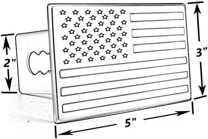 Bonrcea Thin Blue Line Heavy Duty Aluminum US Flag Trailer Hitch Cover - Image 3