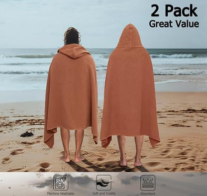 COTTON CRAFT Hooded Bath Towel for Adults – 2 Pack 100% Cotton Bath Sheet - Image 4