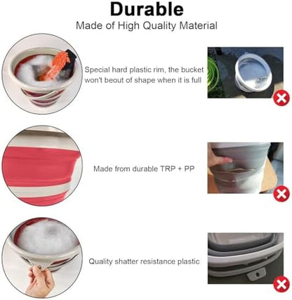 Collapsible Wash Bucket with Microfiber Mitt, 10L Portable Collapsiblle Bucket - Image 5