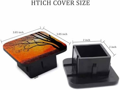 Trailer Hitch Cover 2 Inch Tree Sunset, Abstract Tree Painting Heavy-Duty Tow - Image 2