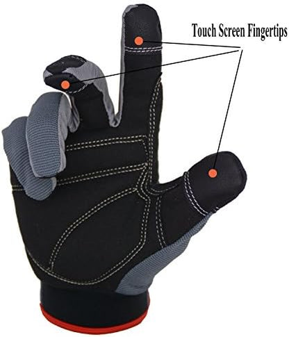 HANDLANDY Work Gloves for Men & Women, Utility Mechanic Working Gloves Touch - Image 4