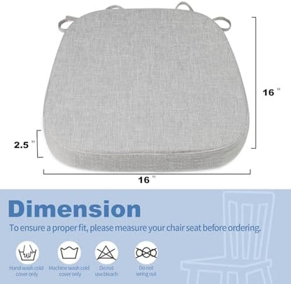 BUYUE Thickened 2.5" Dining Chair Cushions Set of 4, U-Shape High Density Foam - Image 3