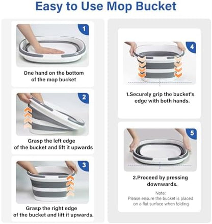 Lesipee Upgraded 16L Collapsible Mop Bucket - Image 4