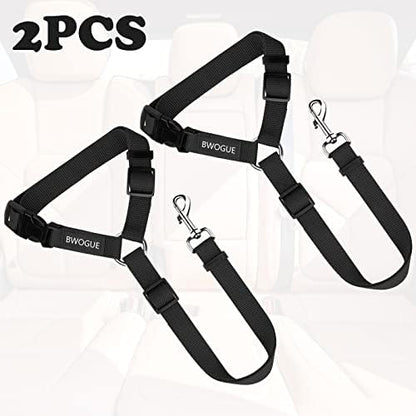 BWOGUE 2 Pack Dog Seat Belt for Car, Headrest Restraint Safety Leads - Image 2
