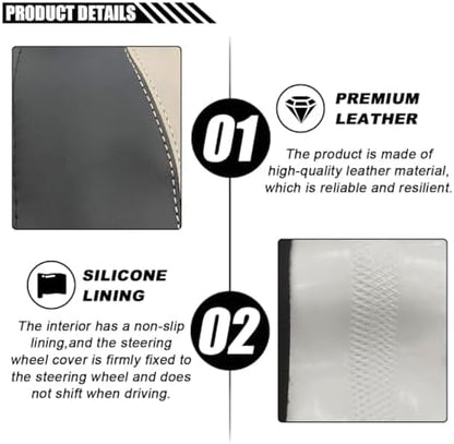LAINLOY 15" Car Steering Wheel Cover, Microfiber Leather Cover - Image 3
