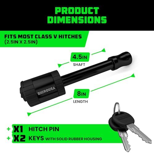 Rhino USA 2.5” Trailer Hitch Pin – Patented 5/8" Locking Receiver Pin - Image 4