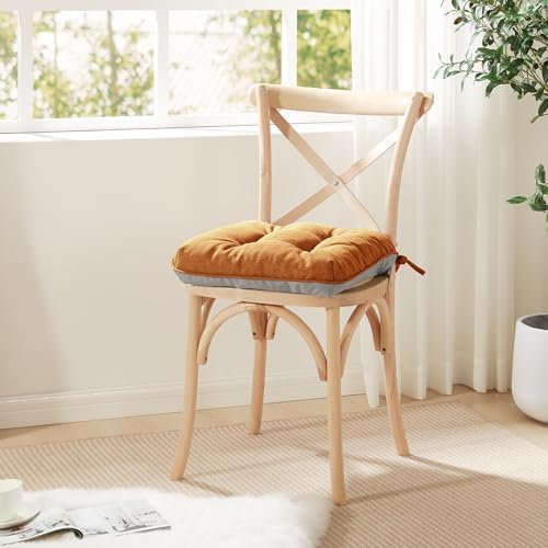 Love's cabin Memory Foam Chair Cushions Set of 4, 15.5 Inch, Terracotta - Image 7