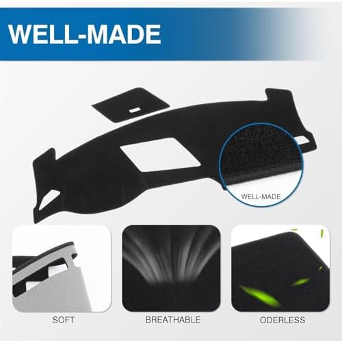 KUST Black Dash Cover for Volkswagen VW Tiguan 2017-2024 Polyester Dashboard - Image 4