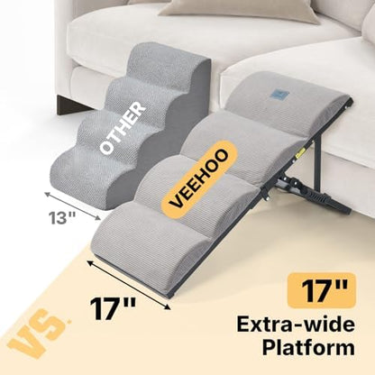 Veehoo Foldable Dog Ramp for Bed Couch Large Dogs, Adjustable 12-20'' High - Image 5