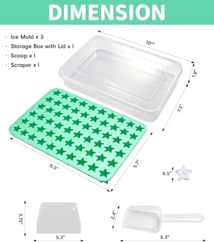 Star Ice Cube Tray Set, Silicone Nugget Ice Molds - Image 2