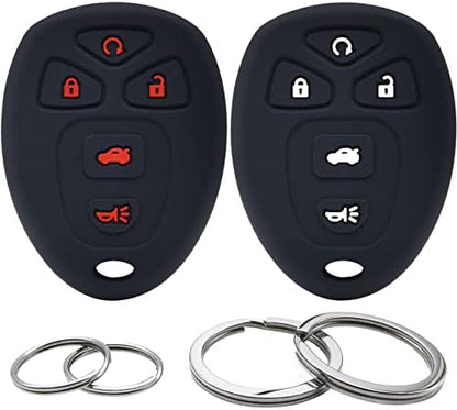 2Pcs Silicone 5 Buttons Key Fob Cover Remote Case Protector Skin Compatible by GFDesign