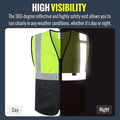 JKSafety Safety Vest for men women Hi Vis Vest - Image 2