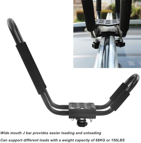Fafeicy 2 Pair Kayak Roof Rack, Alloy Steel 150LBS Load Capacity J Bar Holder - Image 5
