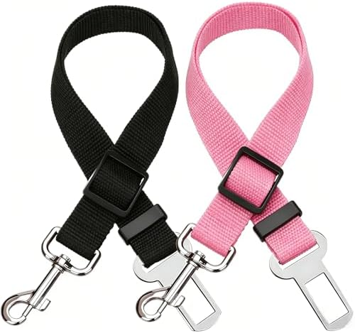 Elisel Elisel 2 Packs Adjustable Length Pet Dog Cat car seat Belt Pet seat Belt by Elisel