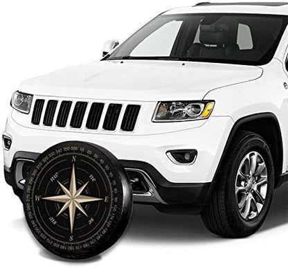 Compass Rose Black Spare Tire Cover - Image 4