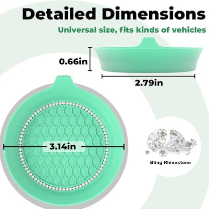 2 PCS Car Cup Coasters, Bling Cup Holder Coaster - Image 3